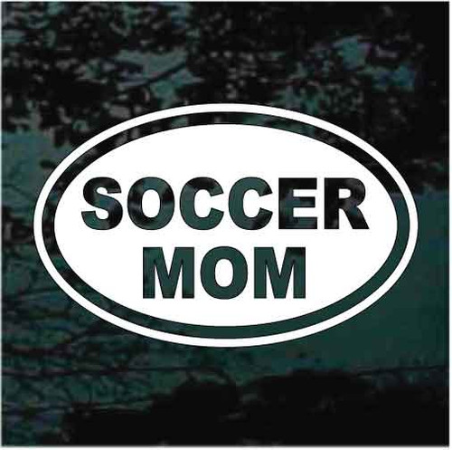 Soccer Mom Text Oval car window decals stickers