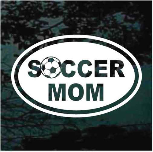 Soccer Mom Oval Soccer Ball car window decals stickers