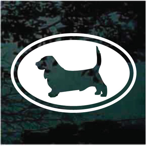 Basset Hound Oval Cut Out car window decals stickers