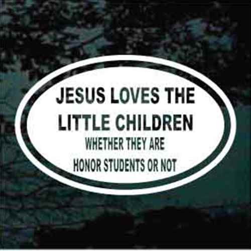 Jesus Loves The Little Children Oval Decals