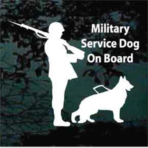 Soldier Service Dog German Shepherd decals stickers