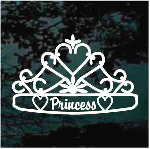 Decorative Heart Diva Tiara Car Window Decals & Stickers | Decal Junky