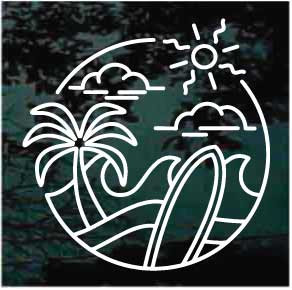 Surfboard Logo Icon car window decals stickers