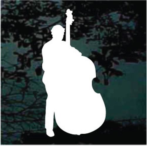 Poised Bass Player car window decals stickers