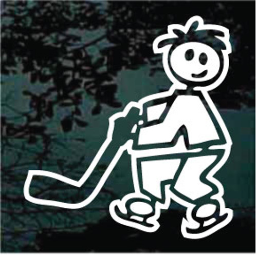 Stick Family Boy Hockey Player Decals