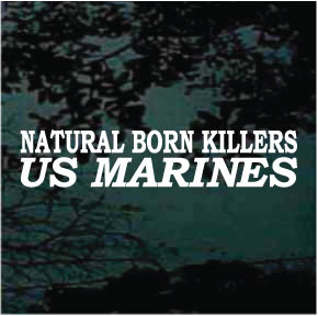 Natural Born Killers US Marines car window decals stickers