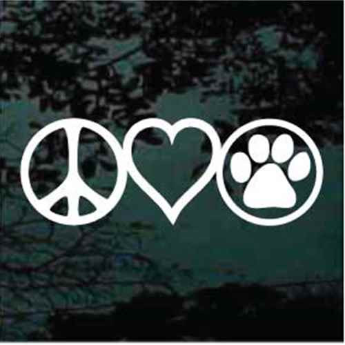 Peace Love Dogs car window decals stickers