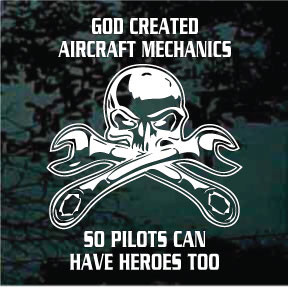 God Created Aircraft Mechanics car window decals stickers