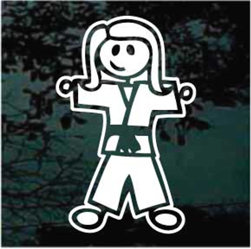 Stick Family Girl Karate Decals