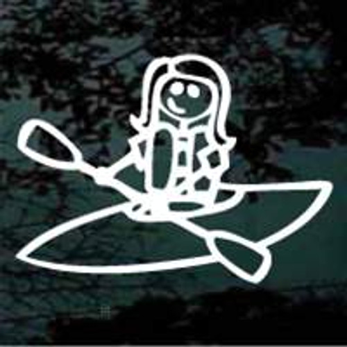 Stick Family Girl Kayaking Decals