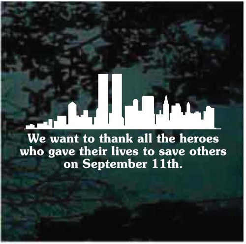 New York Skyline Tribute car window decals stickers