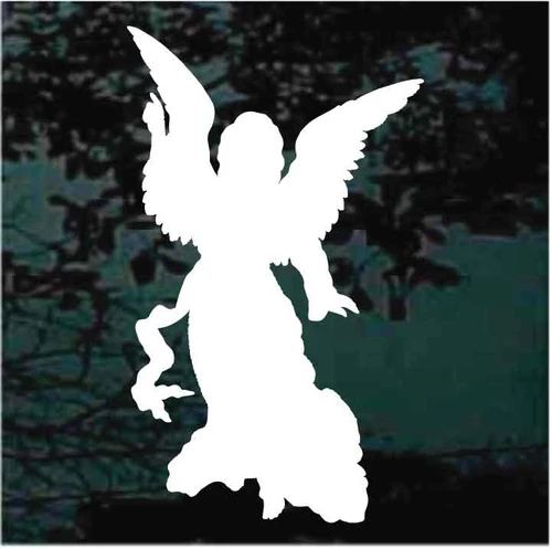 Angel Pointing Silhouette decals stickers