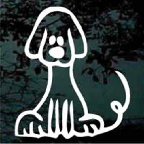 Cute Stick Family Dog Window Decals