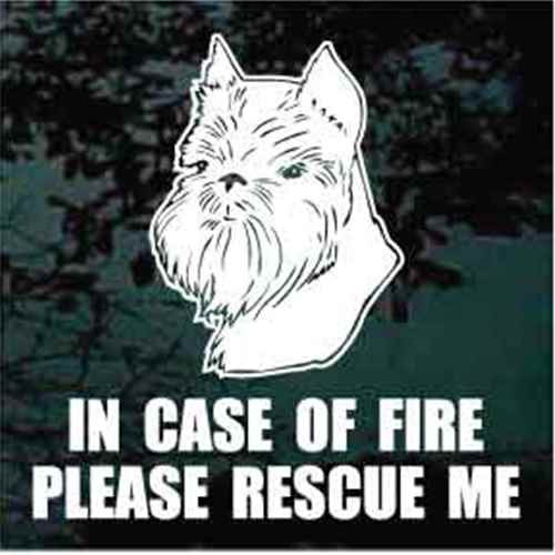 Fire Rescue Brussels Griffon Head car window decals stickers