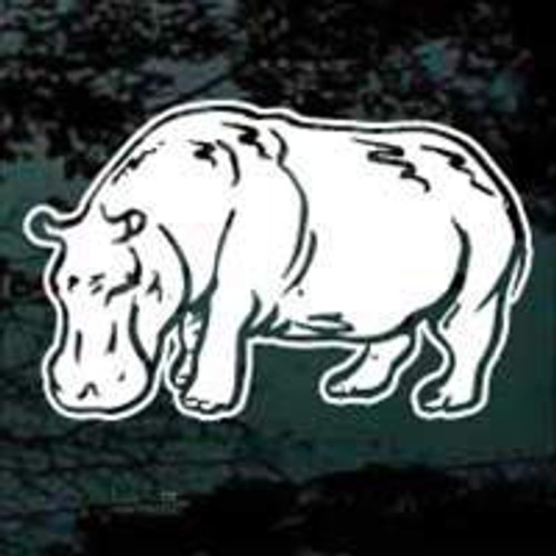 Realistic Hippopotamus Window Decals