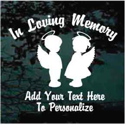 Boy and Girl Angel In Loving Memory Decals