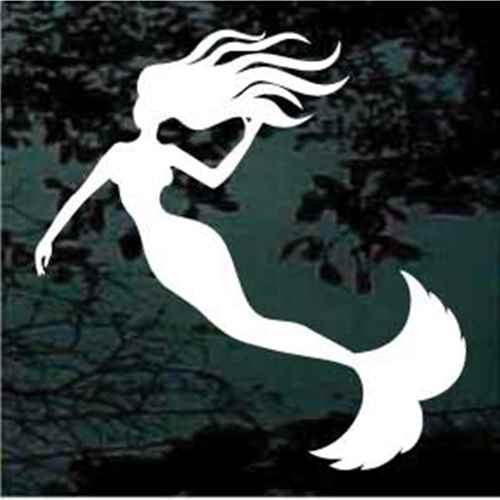 Swimming Mermaid Silhouette car window decals stickers