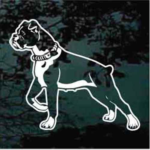 Boxer With Foot Up car window decals stickers