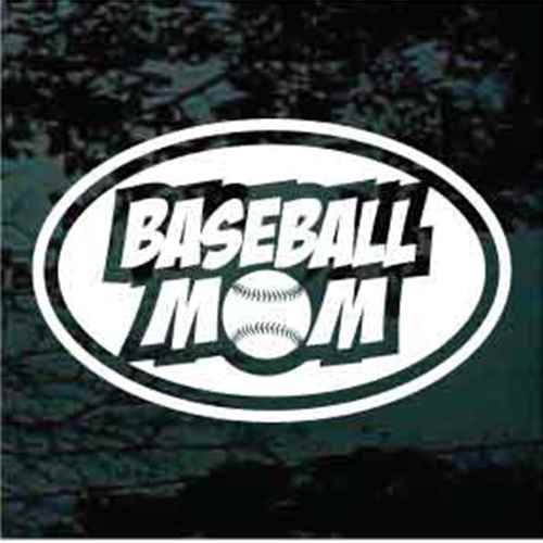 Oval Baseball Mom car window decals stickers