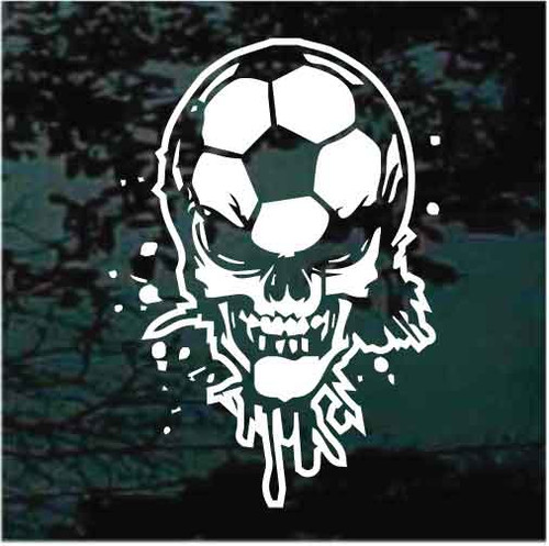 Soccer Skull car window decals stickers