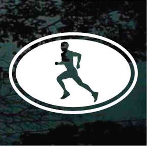 Man Running Oval Decals