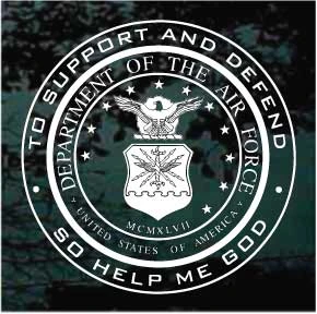 Department Of The Air Force car window decals stickers