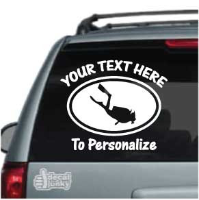 Scuba Diving Oval Car Decals & Window Stickers | Decal Junky