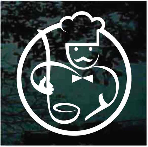 Round Soup Chef Logo car window decals stickers