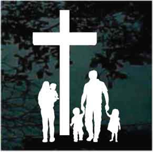 Christian Family at the Cross decals stickers