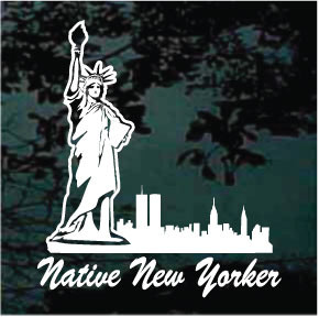 Statue Of Liberty Native New Yorker car window decals stickers