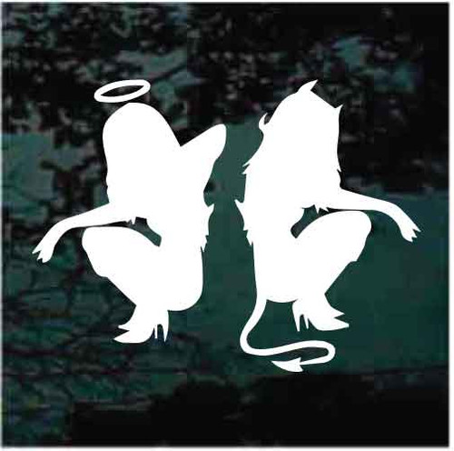 Bad Girls Angel Devil car window decals stickers