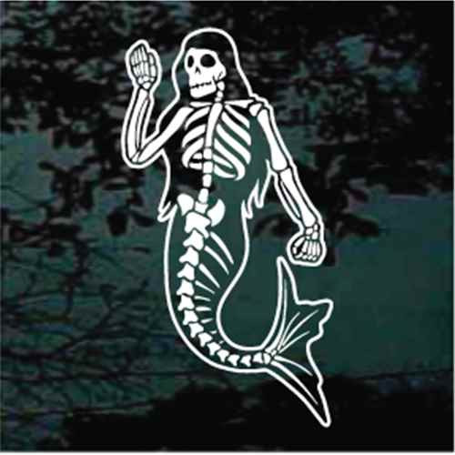 Mermaid Skeleton car window decals stickers
