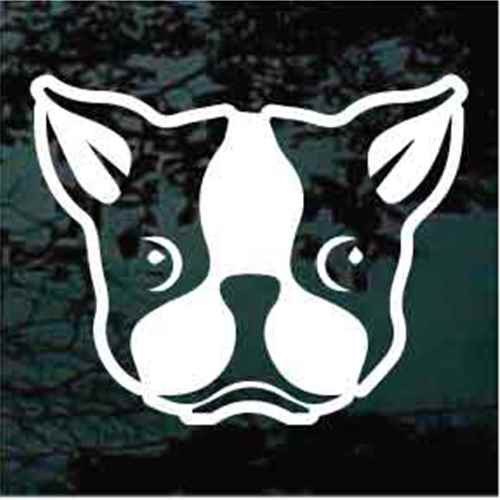 Boston Terrier Face Window Decals