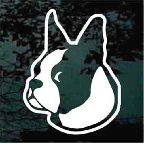 Boston Terrier Head Looking car window decals stickers