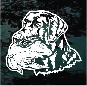 Labrador Retriever Head With Duck car window decals stickers