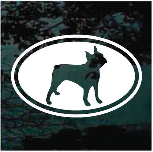 Boston Terrier Cut Out Oval car window decals stickers
