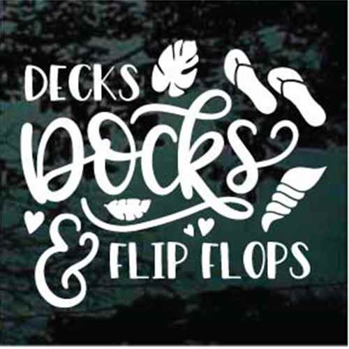 Decks Docks & Flip Flops Window Decals