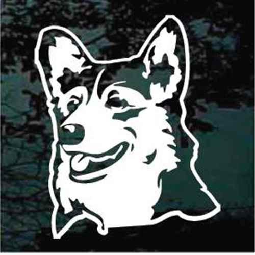 Happy Face Australian Shepherd Head car window decals stickers