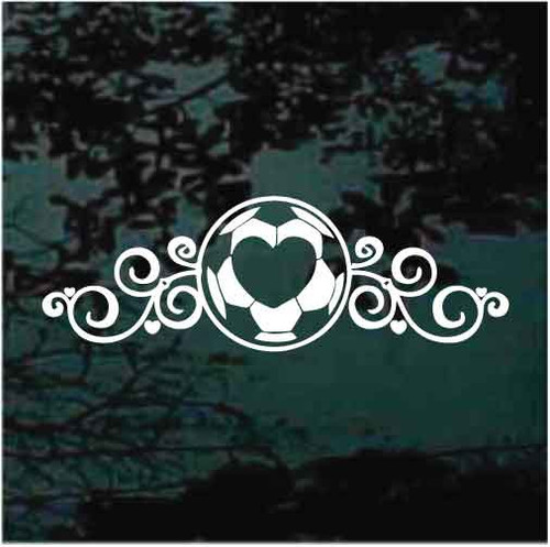 Soccer Heart Design car window decals stickers