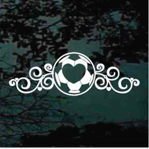 Soccer Heart Design Decals