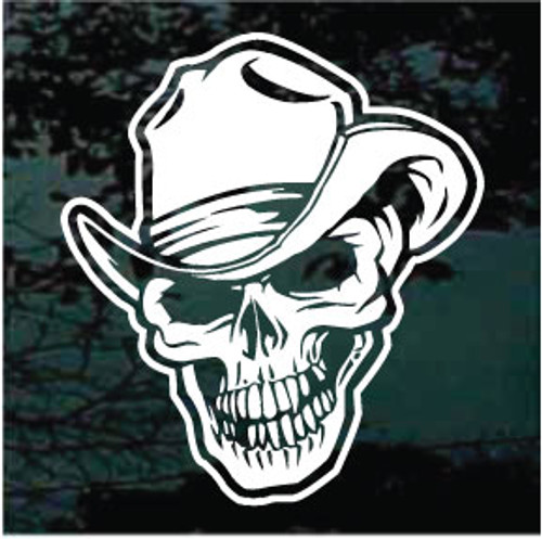 Laughing Cowboy Skull Window Decals