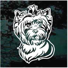 Sweet Yorkshire Terrier Head car window decals stickers