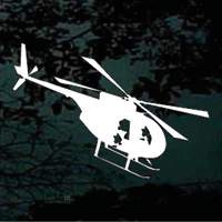 Descending Helicopter Silhouette car window decals stickers