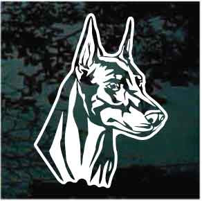 Sweet Doberman Head car window decals stickers