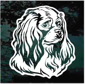 King Charles Cavalier Spaniel Head car window decals stickers