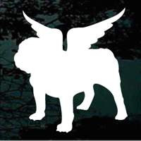 English Bulldog Angel Wings Silhouette car window decals stickers