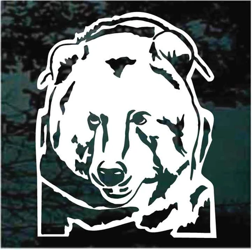 Gentle Grizzly Bear Head decals stickers