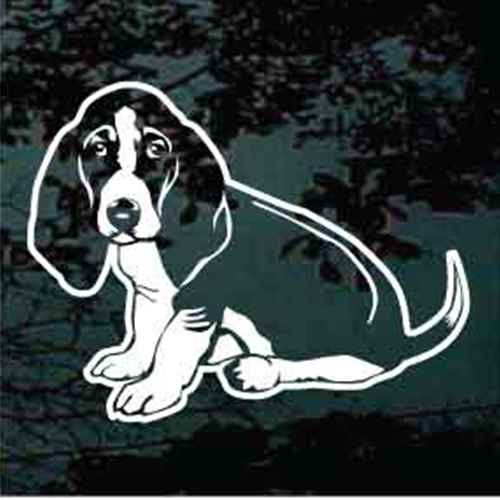 Basset Hound Sitting car window decals stickers