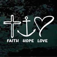 Cross Anchor Heart Faith Hope Love Decals & Stickers Decal Junky