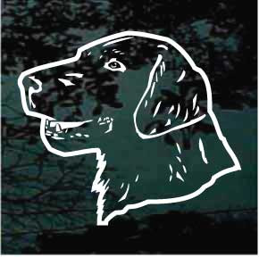 Flat Coat Retriever Head Outline car window decals stickers